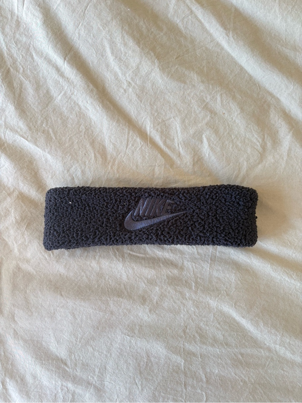 Nike Black Terry Sweat Headband with Embroidered Swoosh